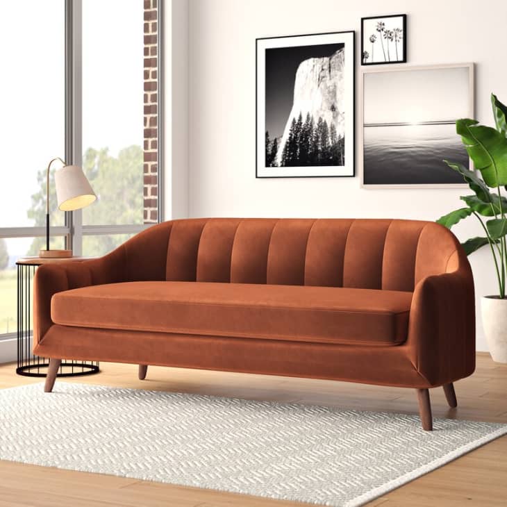 How To Use A Burnt Orange Sofa In Your Living Room Apartment Therapy   All Modern